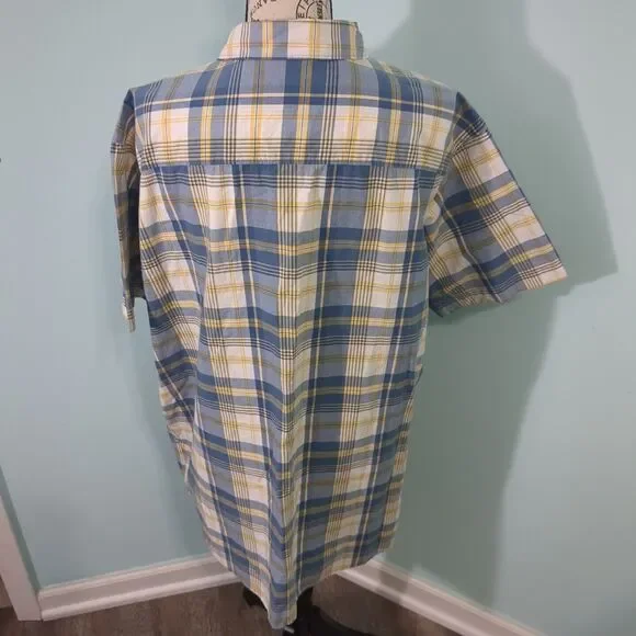 Colombia men's Button front Short Sleeve checked cotton shirt plaid extra large - Picture 2 of 6